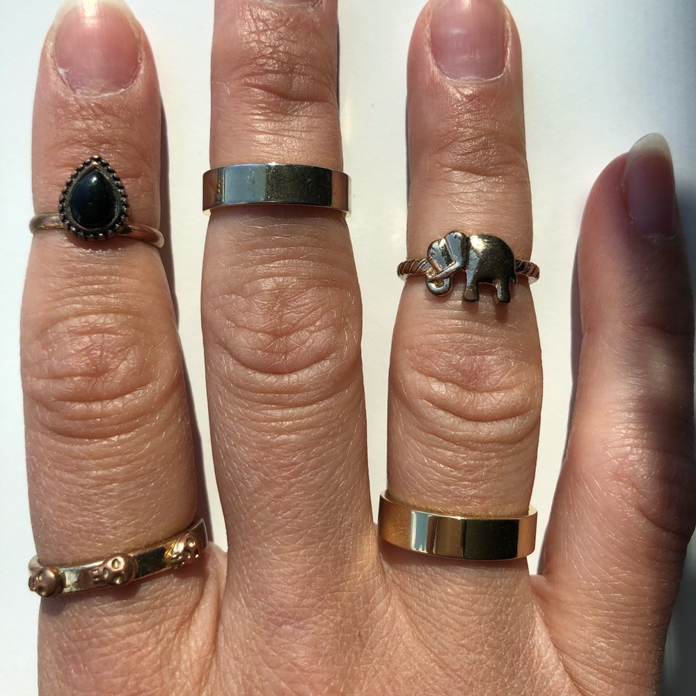 Lot of 5 Gold Rings Midi and Finger